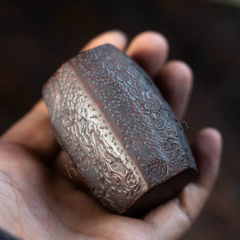 Gác Nắp Ấm Tử Sa Long Phụng - góc minh họa setup