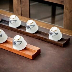 Giá Úp Ly Tách Trà Gỗ Gụ - góc 5