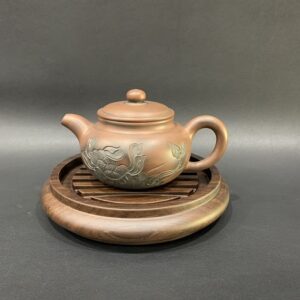 Đế Ấm Trà Gỗ Gụ Thoát Nước - góc 1