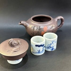 Gác Nắp Ấm Sứ Men Thanh Hoa - góc 1