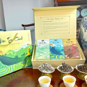 Hộp Quà Tặng Cao Cấp Tinh Vân Trà Cảnh – Bộ 3 Tuyệt Phẩm Trà Shan Tuyết