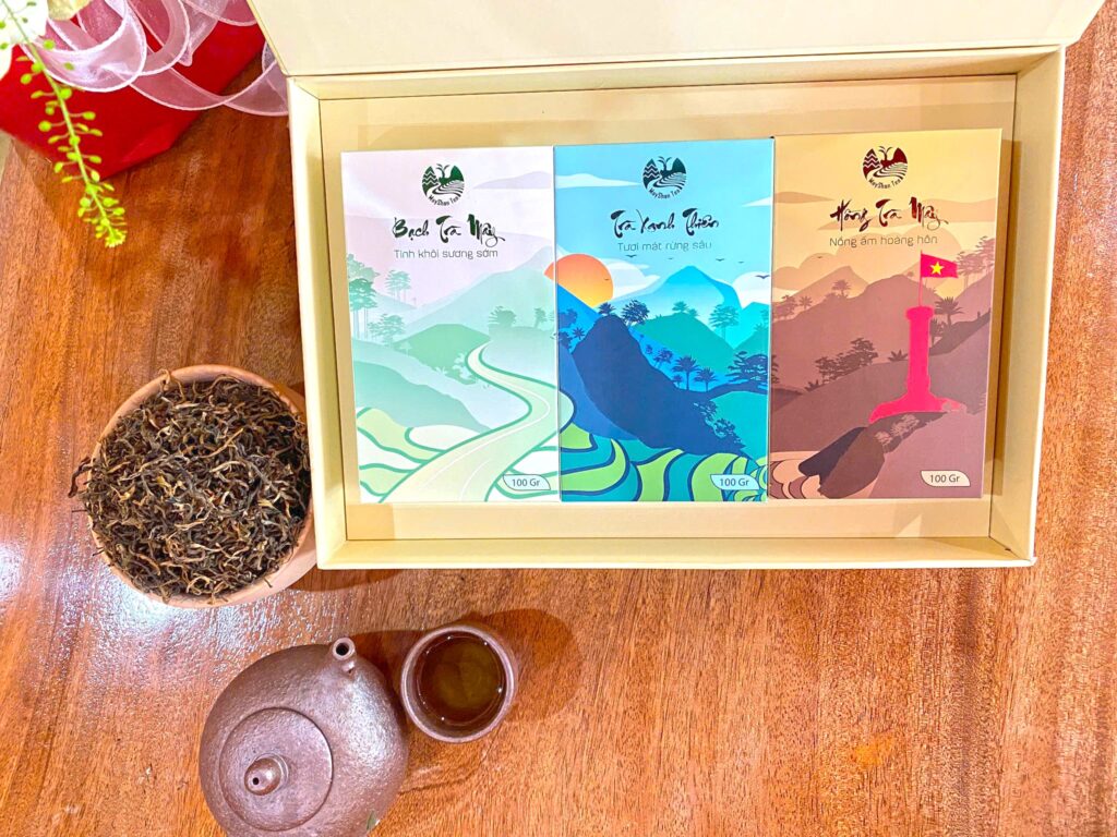 Hộp Quà Tặng Cao Cấp Tinh Vân Trà Cảnh – Bộ 3 Tuyệt Phẩm Trà Shan Tuyết