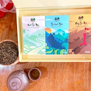 Hộp Quà Tặng Cao Cấp Tinh Vân Trà Cảnh – Bộ 3 Tuyệt Phẩm Trà Shan Tuyết