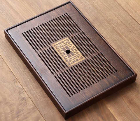 Khay Trà Tre Màu Gỗ - góc cận chất liệu