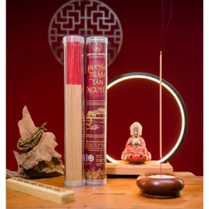 Nhang Trầm Hương Tân Nguyên Cao Cấp 38cm (190 Que) - Hương Sạch, Không Cuốn Tàn
