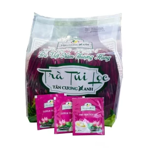 Trà Sen Túi Lọc Tân Cương Xanh - Bịch 100 Gói (Trà Đinh & Giấy Lọc Đức)