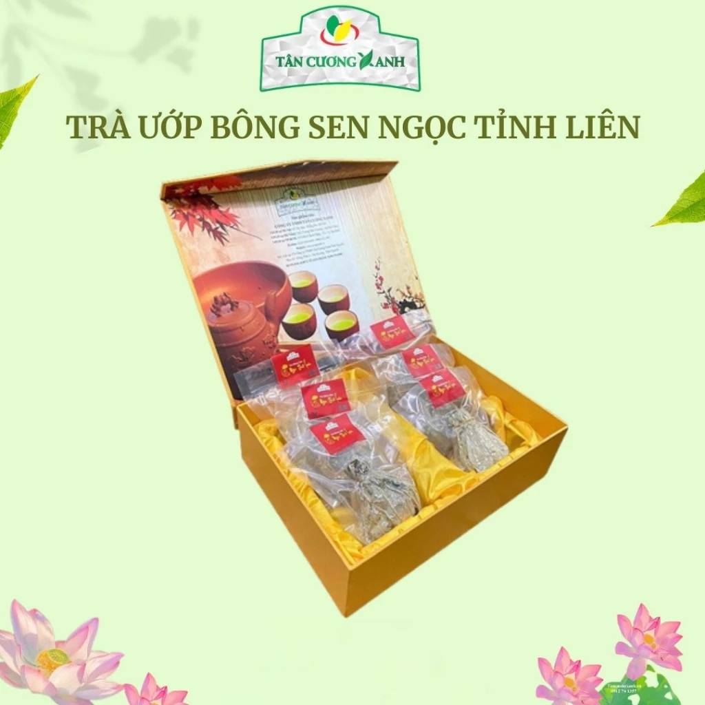 Hộp Trà Ướp Bông Sen Ngọc Tỉnh Liên - Quà tặng cao cấp