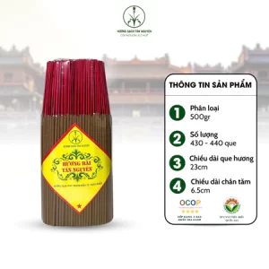 Nhang Bài Tân Nguyên 500g (300 Que) - Nhang Sạch Thờ Cúng