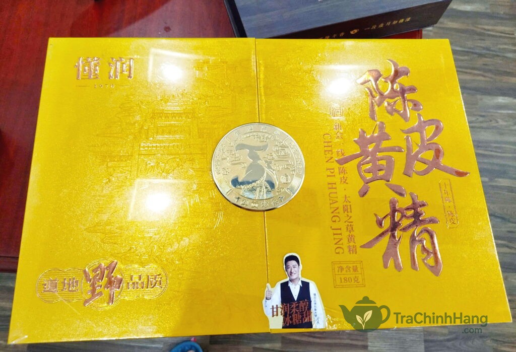 Trà trần bì hoàng tinh Dongrun hộp quà vàng sang trọng 180g