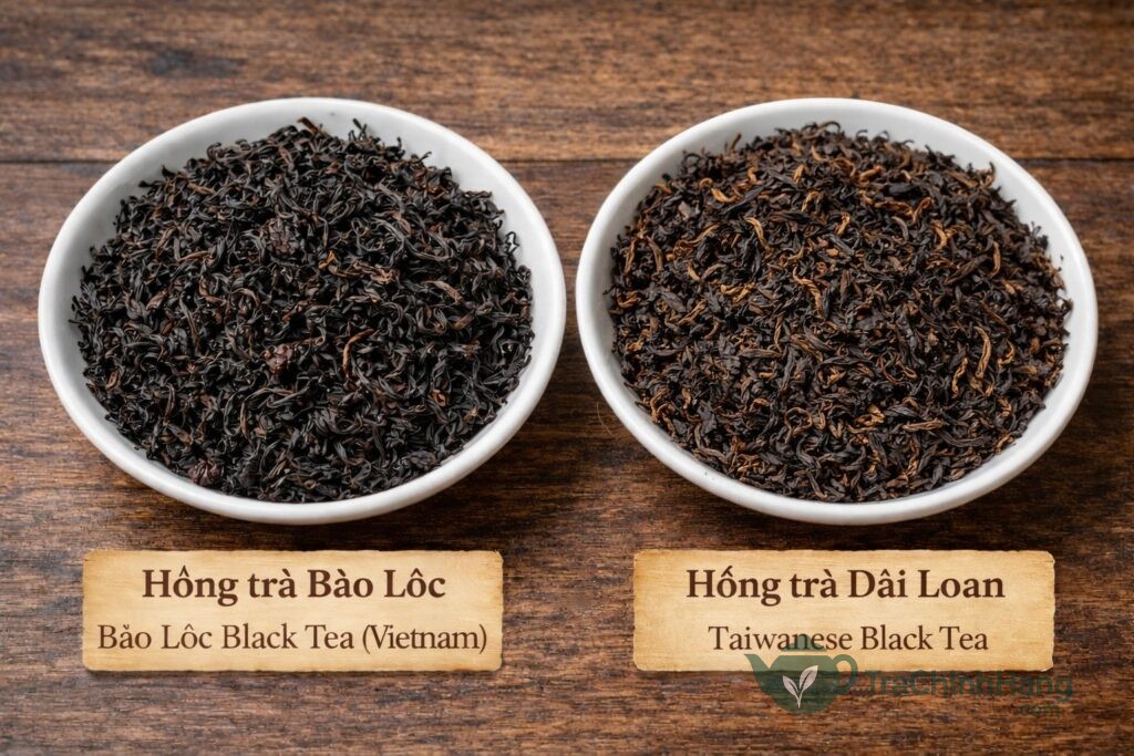 So sánh sự khác biệt giữa Hồng trà Bảo Lộc và Hồng trà Đài Loan