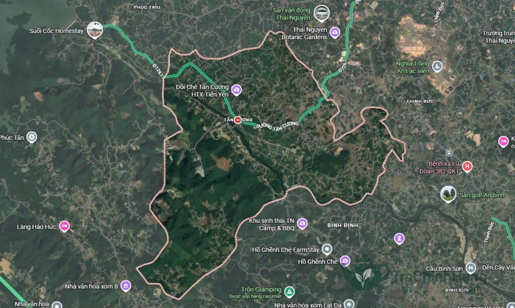 Bản đồ vị trí xã Tân Cương thuộc thành phố Thái Nguyên