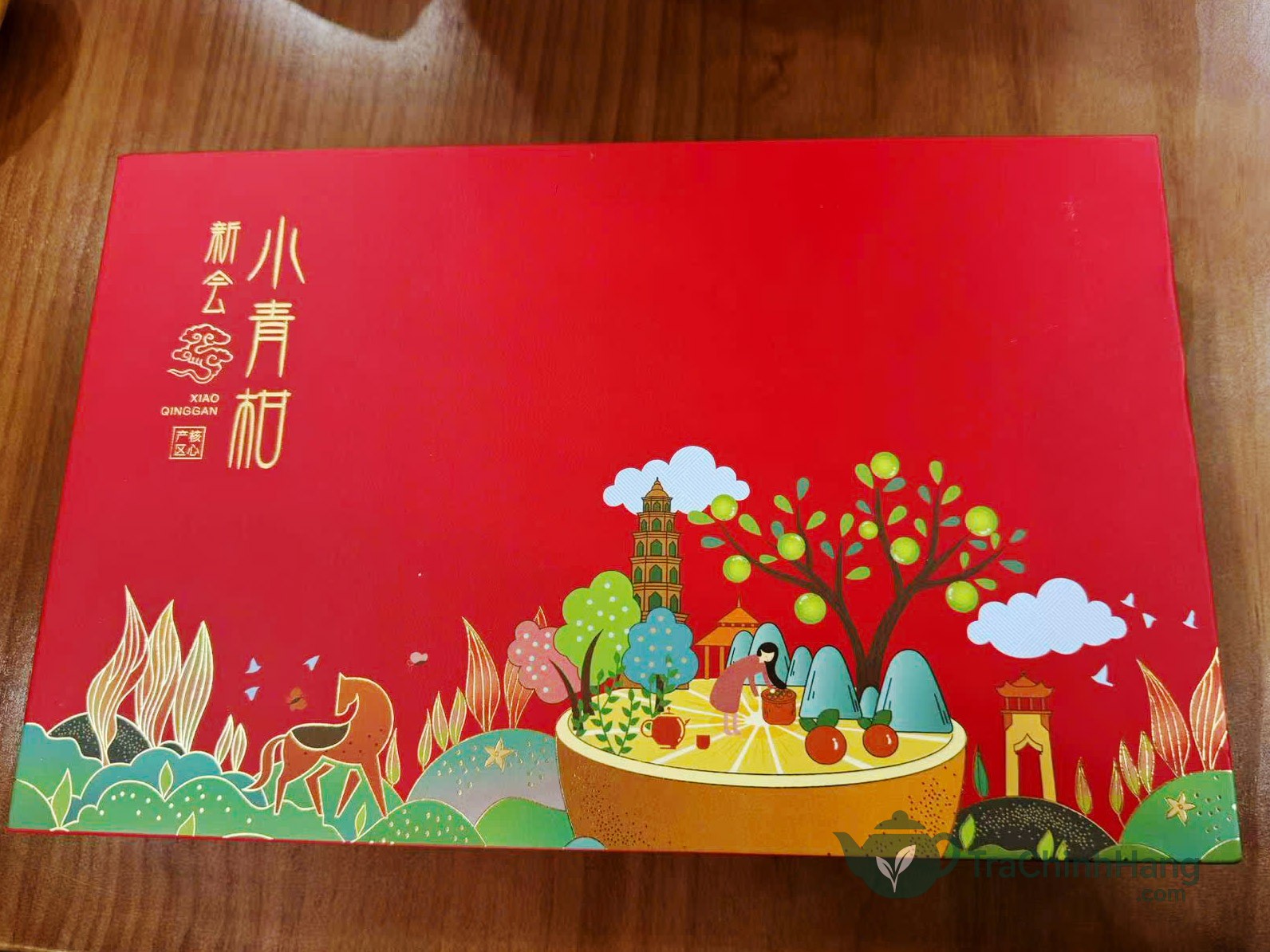 Hộp quà Trà Phổ Nhĩ Quýt (Tiểu Thanh Cam) Tân Hội biếu Tết