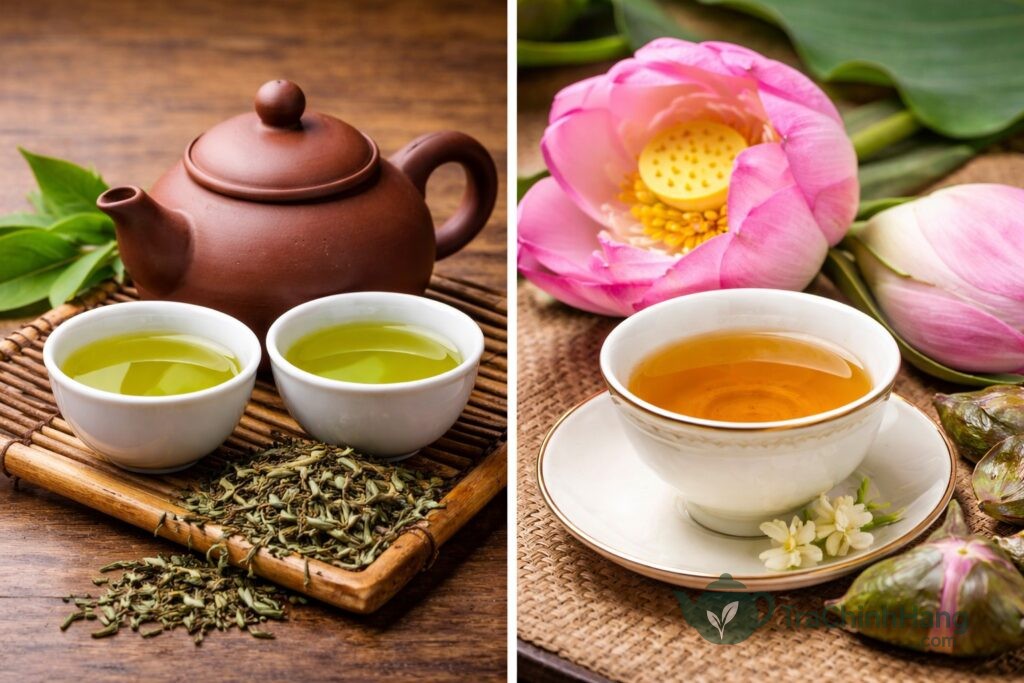Nên uống Trà Xanh hay Trà Sen tùy thuộc vào gu thưởng thức của bạn