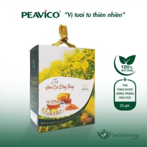 Trà Hoa Cúc Đông Trùng Peavico - Ngủ Ngon, Đẹp Da (Hộp 25 Gói)