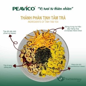 Thành phần trà tịnh tâm peavico đông trùng cúc chi ô long