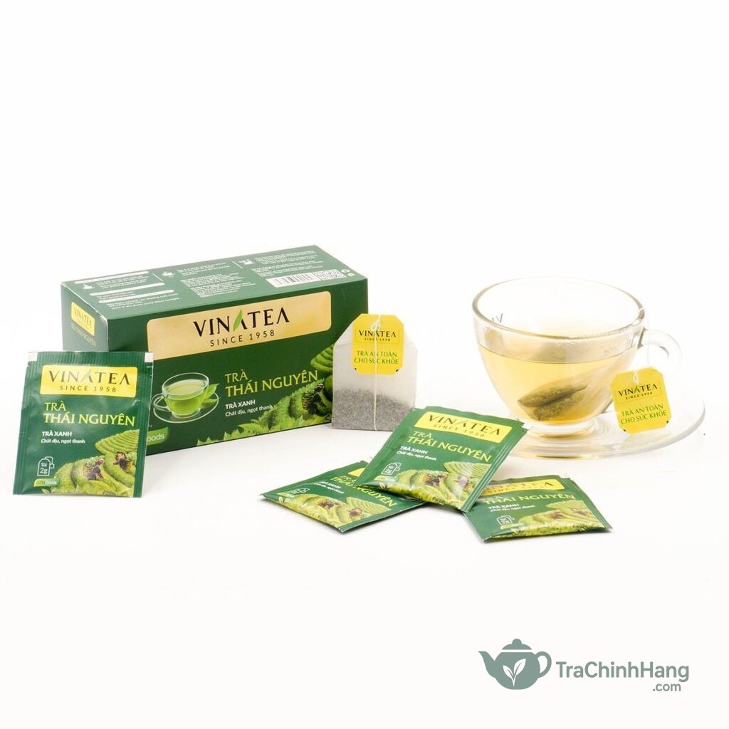 Pha trà Thái Nguyên túi lọc nước xanh hậu ngọt