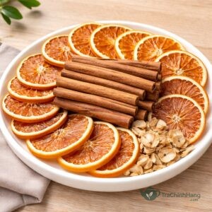 trà cam quế - thành phần cam quế táo đỏ