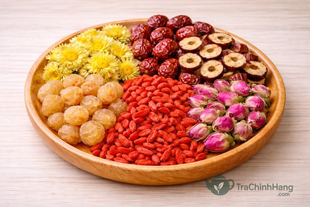trà dưỡng nhan 5 vị thảo mộc tự nhiên