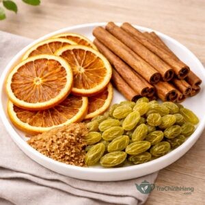 trà cam quế đường nâu - thành phần cam quế nho
